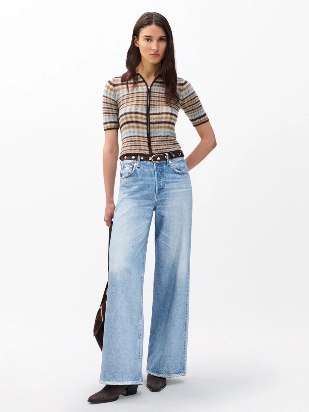 rag & bone High-Rise Full Length Ultra Wide Jeans